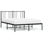 vidaXL Cadre de lit métal sans matelas avec tête de lit noir 120x200cm