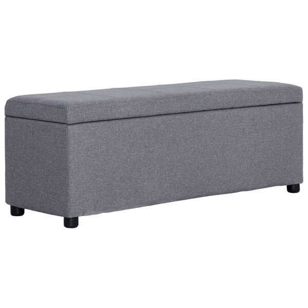 Banc banquette avec compartiment de rangement 116 cm gris clair polyester 02_0010878