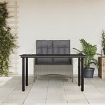 vidaXL Ensemble à manger jardin et coussins 2 Pièces gris rotin