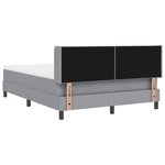 vidaXL Lit à ressort avec matelas gris clair  140 x 200 cm  tissu.