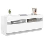 vidaXL Meuble TV avec lumières LED blanc brillant 100x35x40 cm