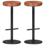 vidaXL Tabourets de bar lot de 2 marron cuir véritable