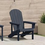 vidaXL Chaise Adirondack Bleu marine 74 x 82 x 92cm Plastique