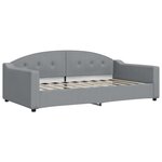 vidaXL Lit de jour avec lit gigogne gris clair 100x190 cm tissu