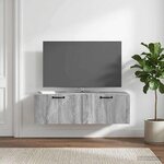 vidaXL Meuble TV mural 98 x 41 x 30 cm Sonoma gris Bois d'ingénierie