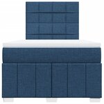 vidaXL Sommier à lattes de lit avec matelas Bleu 120x200 cm Tissu