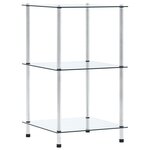 vidaXL Étagère 3 niveaux Transparent 40x40x67 cm Verre trempé