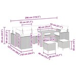 vidaXL Ensemble de canapé de jardin Manuel 10 Pièces Gris 90 x 55 x 71 cm