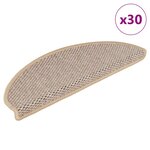 vidaXL Tapis d'escalier autocollants 30 Pièces 65x21x4 cm beige clair