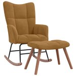 vidaXL Chaise à bascule avec tabouret en velours marron