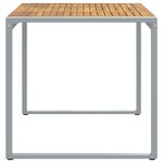 Table de salle à manger extérieure vidaXL Grise 140x80x75 cm Acier et Bois Massif d'Acacia