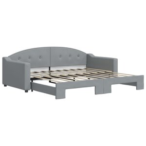vidaXL Lit de jour avec lit gigogne gris clair 90x190 cm tissu