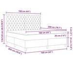 lit Box Spring vidaXL avec matelas et LED vert foncé 160x200 cm en velours