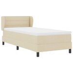 vidaXL Lit avec sommier à ressort et matelas Crème 100x200 cm Tissu