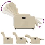 vidaXL Fauteuil inclinable électrique crème tissu