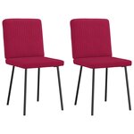 vidaXL Chaises à manger lot de 2 Rouge bordeaux Velours
