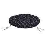 vidaXL Coussin rond motif à carreaux noir Ø 60 x11 cm tissu oxford
