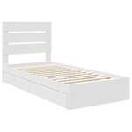 vidaXL Lit de Rangement Blanc 70 x 190 cm Bois d'ingénierie