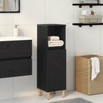 Armoire de salle de bain vidaXL en chêne noir 30x30x100 cm en bois d'ingénierie