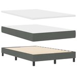 vidaXL Lit à ressorts avec matelas Gris foncé 120 x 200 cm tissu