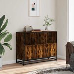 vidaXL Buffet chêne fumé 100x35x76 cm bois d'ingénierie