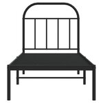 vidaXL Cadre de lit métal sans matelas avec tête de lit noir 75x190 cm