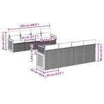 vidaXL Salon de jardin 9 Pièces avec coussins noir résine tressée