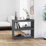 vidaXL Bibliothèque/Séparateur de pièce Gris 80x30x71 5 cm Pin massif