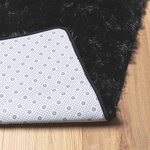 vidaXL Tapis shaggy à poils longs NAVARRA noir 160x160 cm polyester