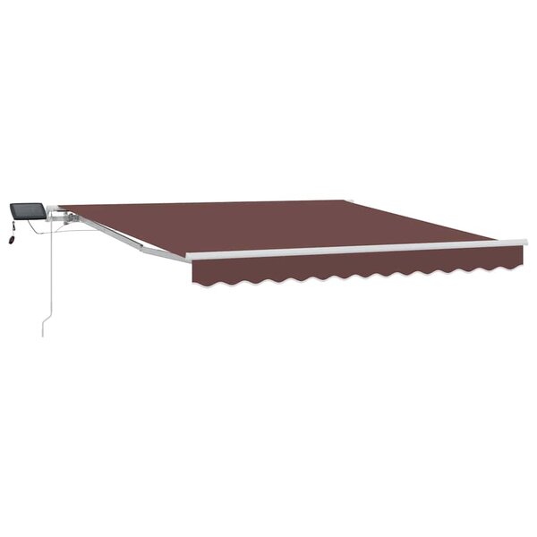 vidaXL Auvent manuel rétractable avec LED marron 300x250 cm