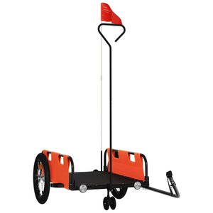 vidaXL Remorque de vélo orange tissu oxford et fer