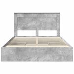 vidaXL Lit de Rangement Gris béton 150 x 200 cm Bois d'ingénierie