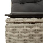 vidaXL Salon de jardin 11 Pièces avec coussins gris clair résine tressée