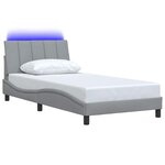 vidaXL Cadre de lit sans matelas gris clair 100x200 cm tissu