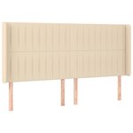 vidaXL Tête de lit avec oreilles Crème 163x16x118/128 cm Tissu