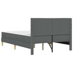 vidaXL Cadre de lit Gris foncé 140 x 190 cm Polyester
