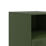 vidaXL Tables de chevet 2 Pièces vert olive 34 5x39x44 cm acier
