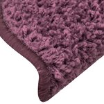 vidaXL Tapis d'escalier 15 pièces 65 x 21 x 4 cm Violet foncé Demi-rond Grand