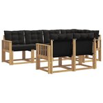 vidaXL Ensemble de canapés d'extérieur 7 pc Blanc et noir