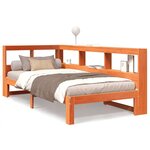 vidaXL Lit bibliothèque sans matelas cire marron 75x190 cm pin massif