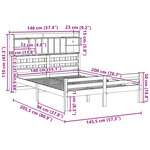 vidaXL Lit bibliothèque sans matelas 140x200 cm bois massif de pin