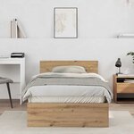 vidaXL Cadre de lit Chêne artisanal 100 x 200 cm Bois d'ingénierie