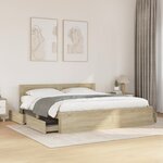 vidaXL Cadre de lit tête de lit sans matelas chêne sonoma 180x200 cm
