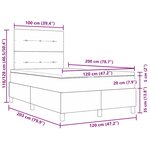 vidaXL Lit à ressort LED avec matelas Gris clair 120 x 200 cm tissu