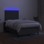 vidaXL Sommier à lattes de lit matelas LED gris foncé 120x190 cm tissu