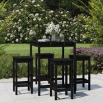 vidaXL Ensemble de bar de jardin 5 Pièces noir bois de pin massif