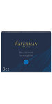 Waterman boîte de 8 cartouches longues  couleur bleu sérénité effaçable pour stylo plume