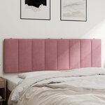 vidaXL Coussin de tête de lit rose 160 cm velours