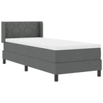Lit box spring vidaXL avec matelas gris foncé 80x200 cm Tissu
