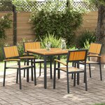 vidaXL Ensemble de salle à manger de jardin 5 pièces en bois massif d'acacia et métal